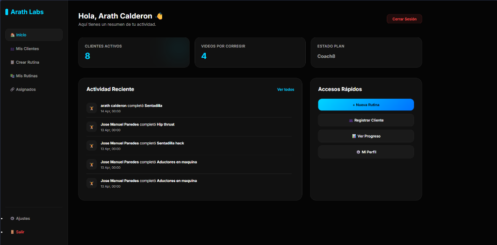 Captura Dashboard ArathLabs